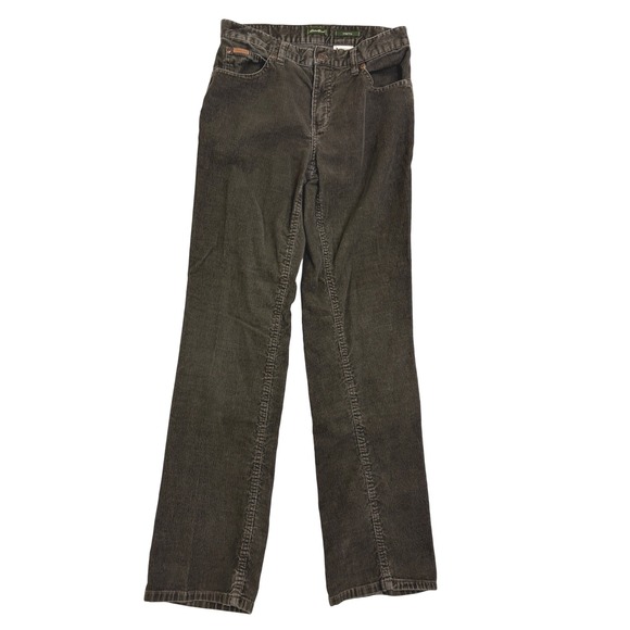 Eddie Bauer Pants - Eddie Bauer Women Brown Corduroy Stretch Straight Leg Pants Size 6 Tall Academia